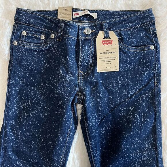 LEVI'S 710 Girl Jeans Super Skinny  Size 12 REG Stretch Adjustable Waistband - Picture 6 of 16